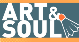 Members are the Art & Soul Logo - Blue and orange background with bold white text next to a shuttlecock icon.  Links to membership page.