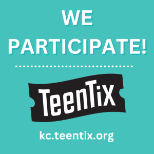 Blue graphic that says "we participate!" and teentix.