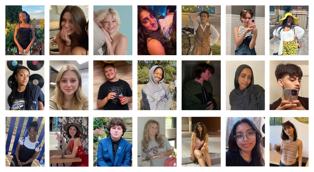 21 individual photos of teens who represent the teen council.