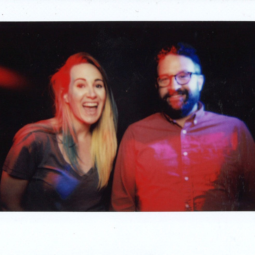 Two people pose for the camera in an example of a chroma photograph