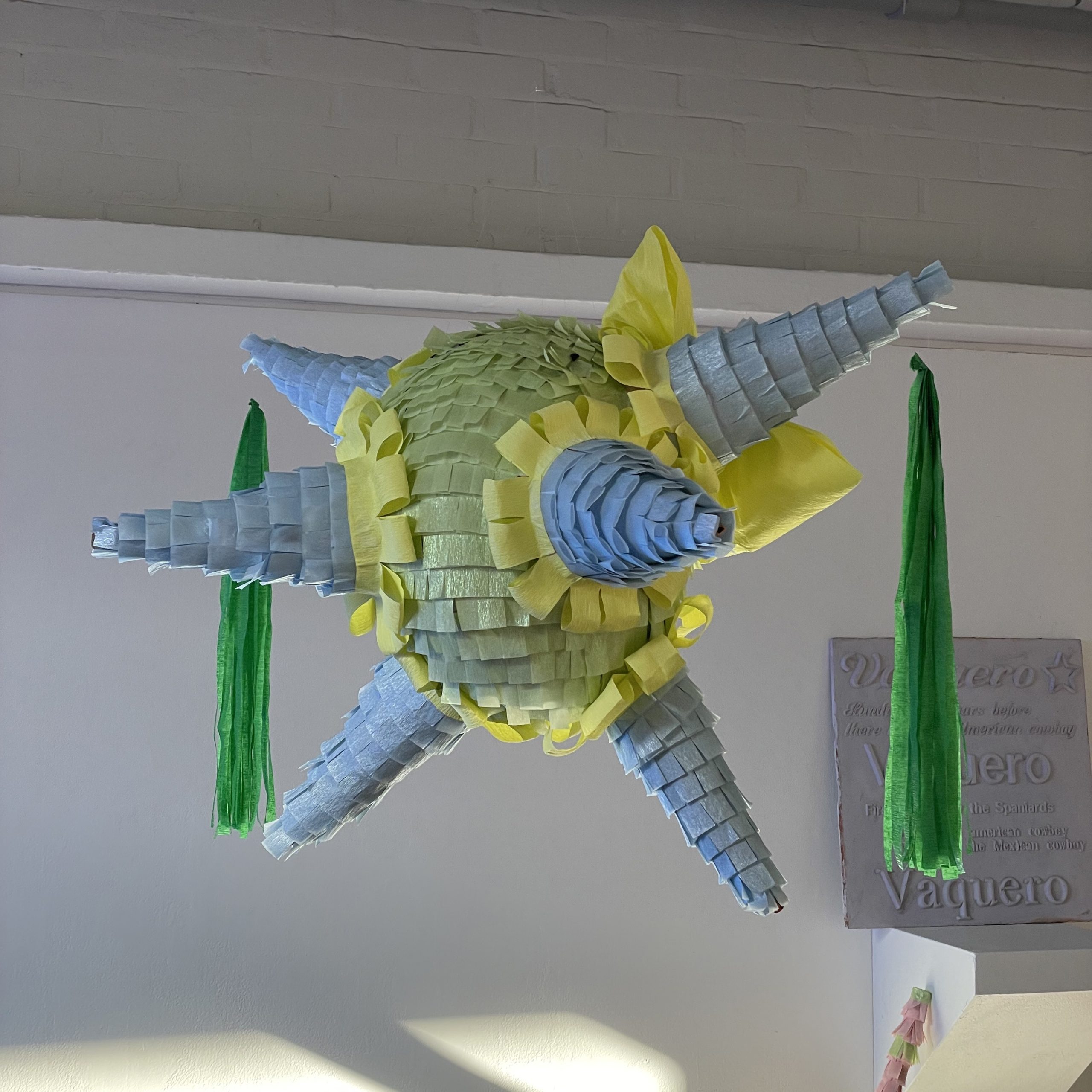 A pinata shaped like a starburst