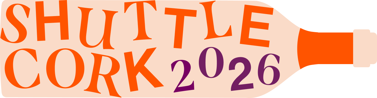 Wine bottle on it's side with text "ShuttleCork 2026."