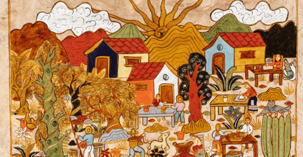 Eva Peréz Martínez's watercolor painting Zacatlaxcalli Vignette