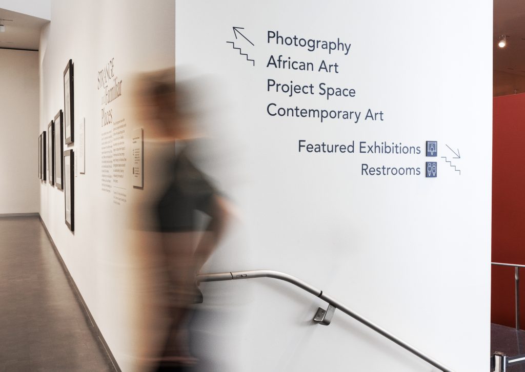 Photo of signage in museum gallery.