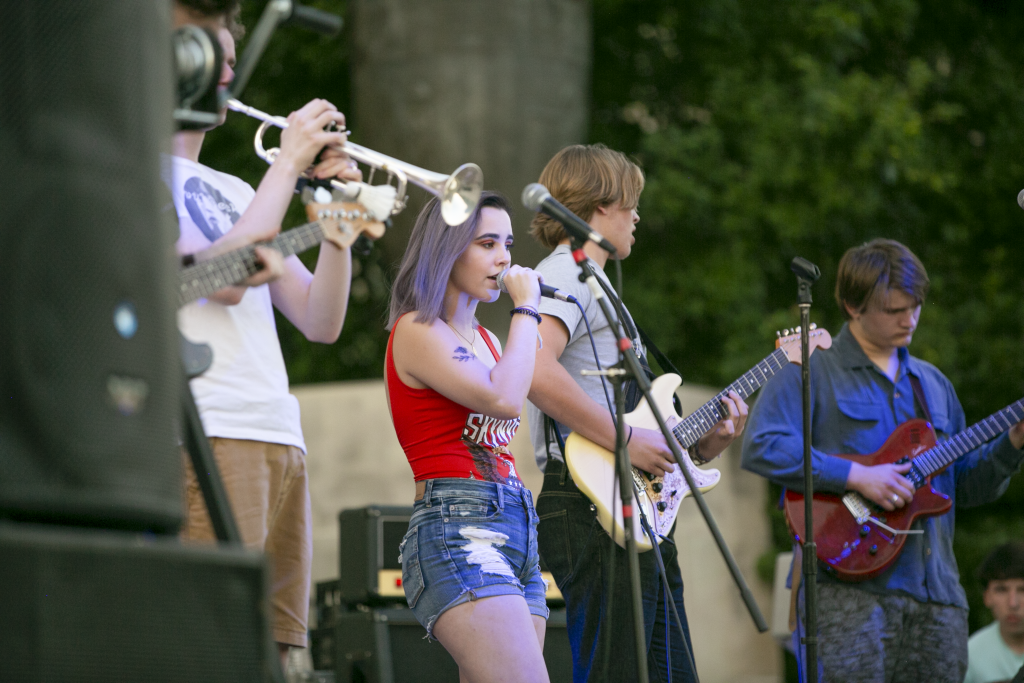 teen band music lawn party open mic night