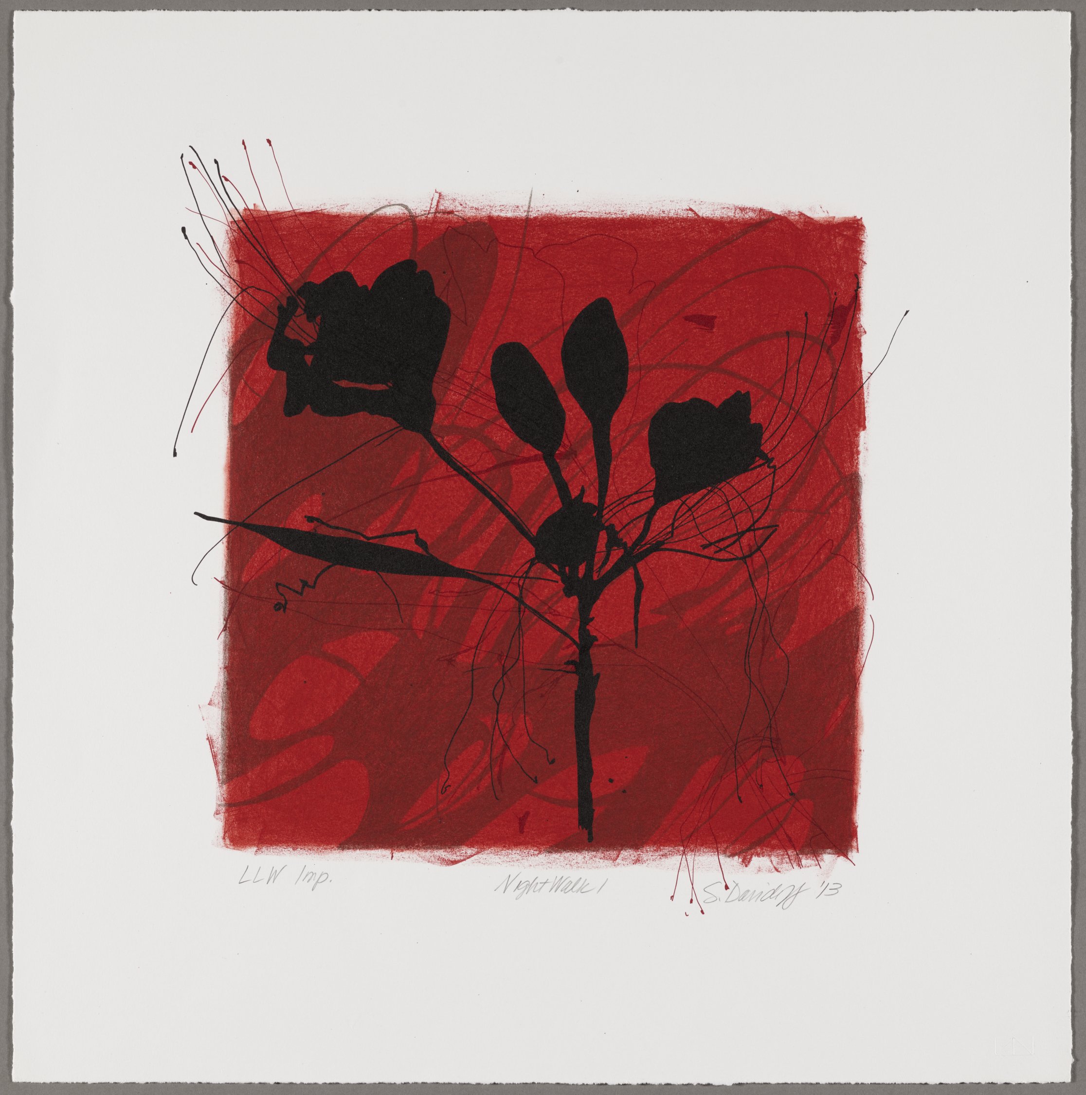 red block print