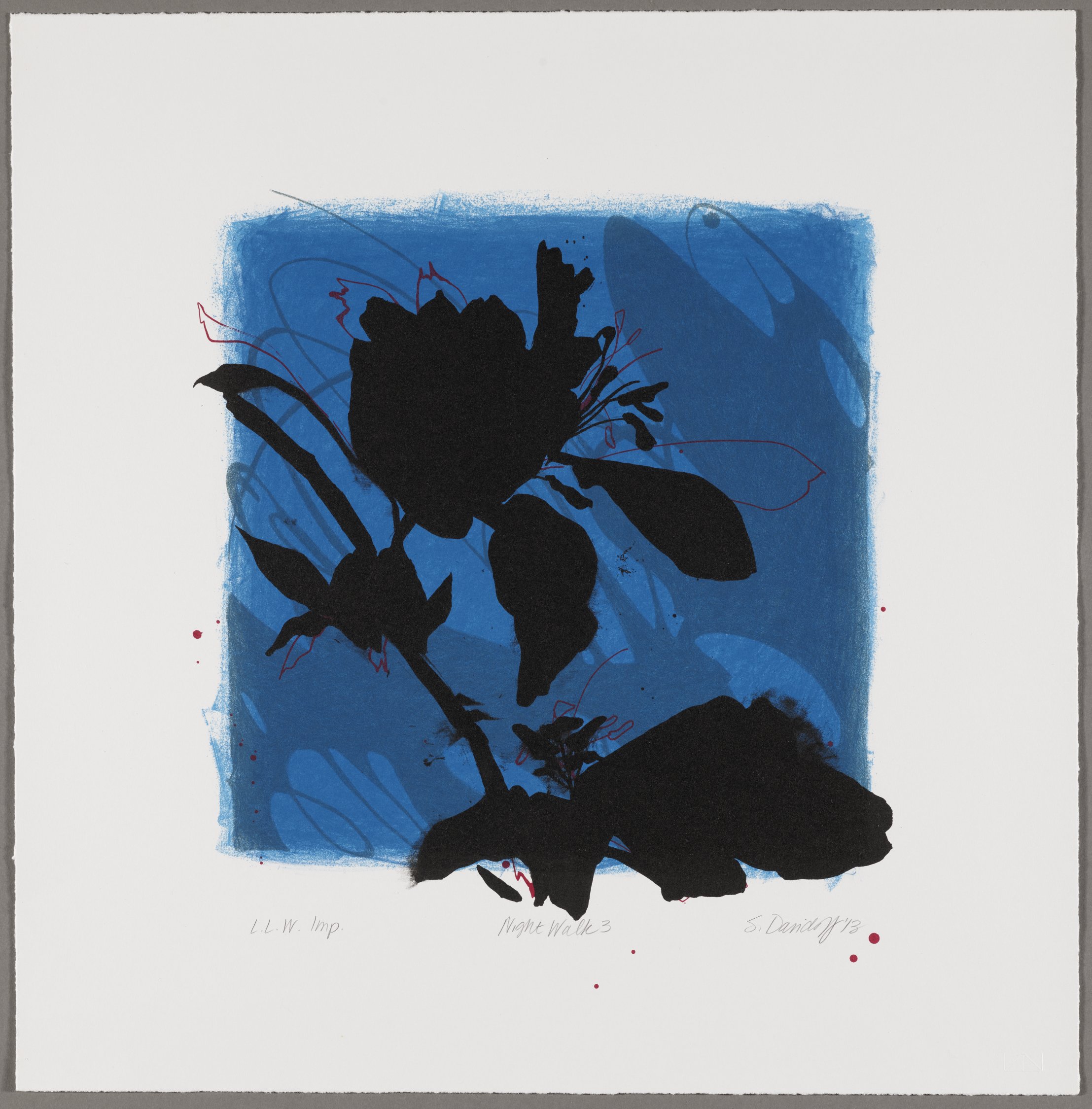 blue block print