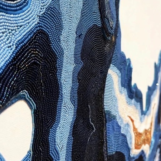 Blue and black beads